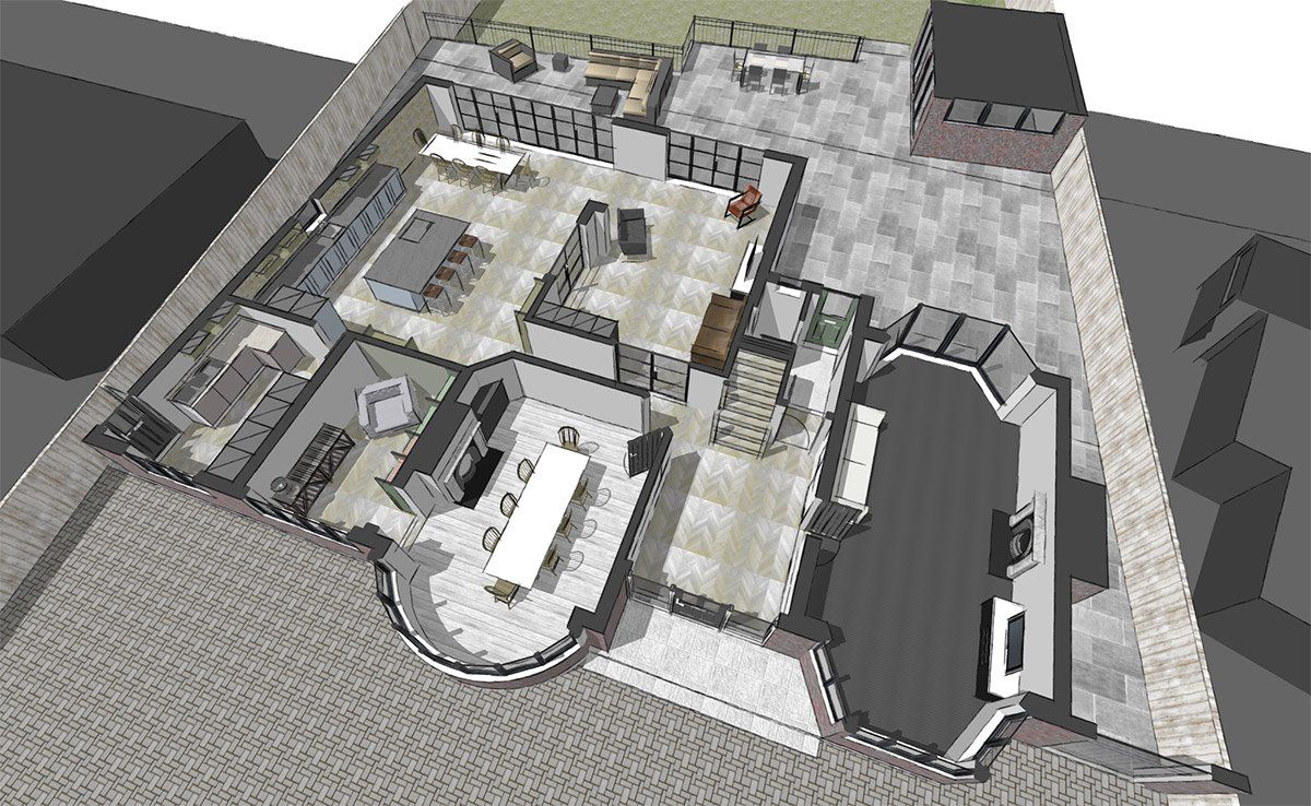 3D virtual view of ground floor plan