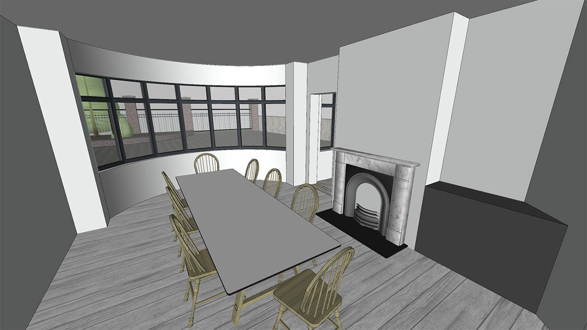 virtual view of dining area