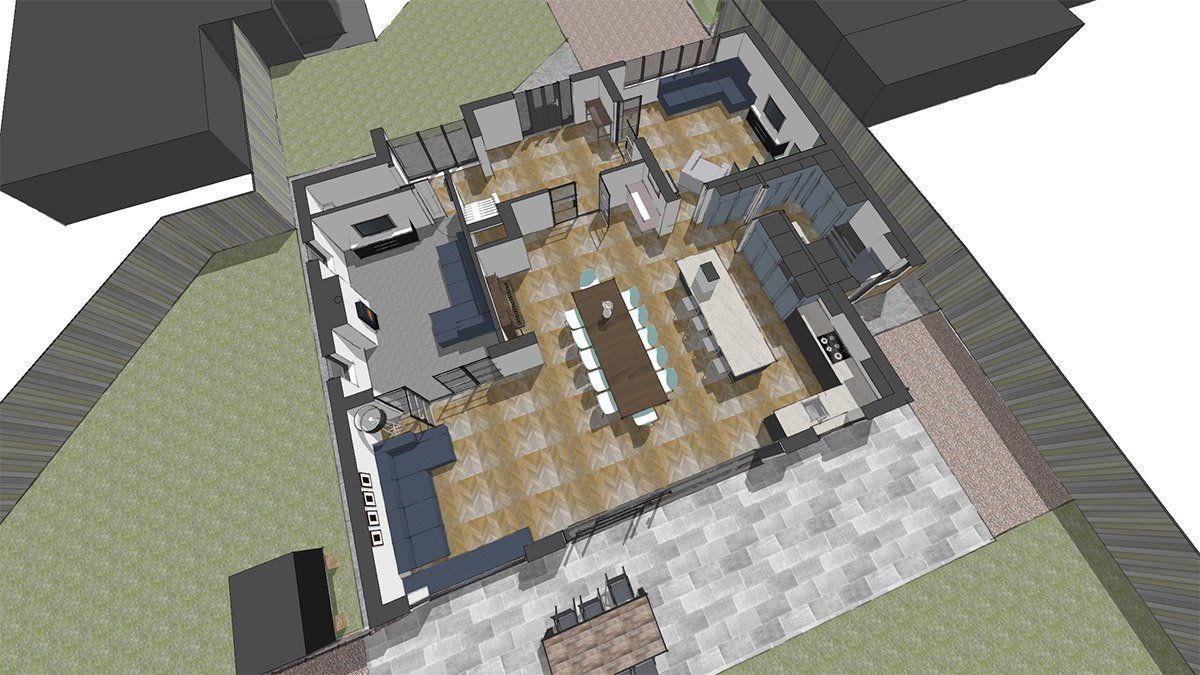 3D virtual view of ground floor plan