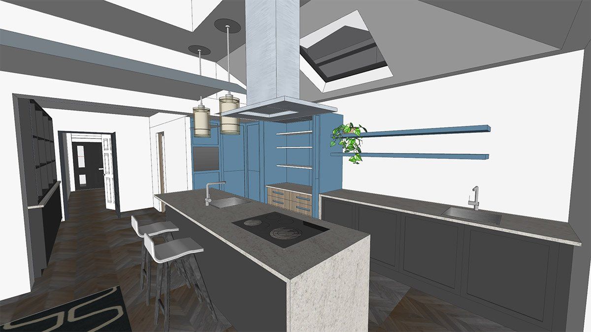 virtual view of kitchen