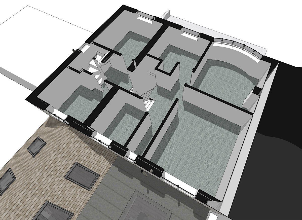 3d virtual floor plan of first floor