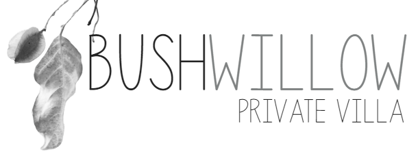 A black and white logo for bushwillow private villa