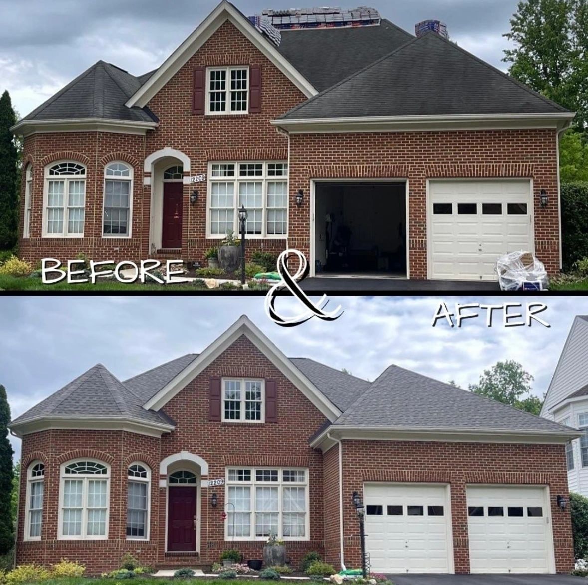 A Before And After Picture Of A Brick House - Ravenna, Ohio - PRCA