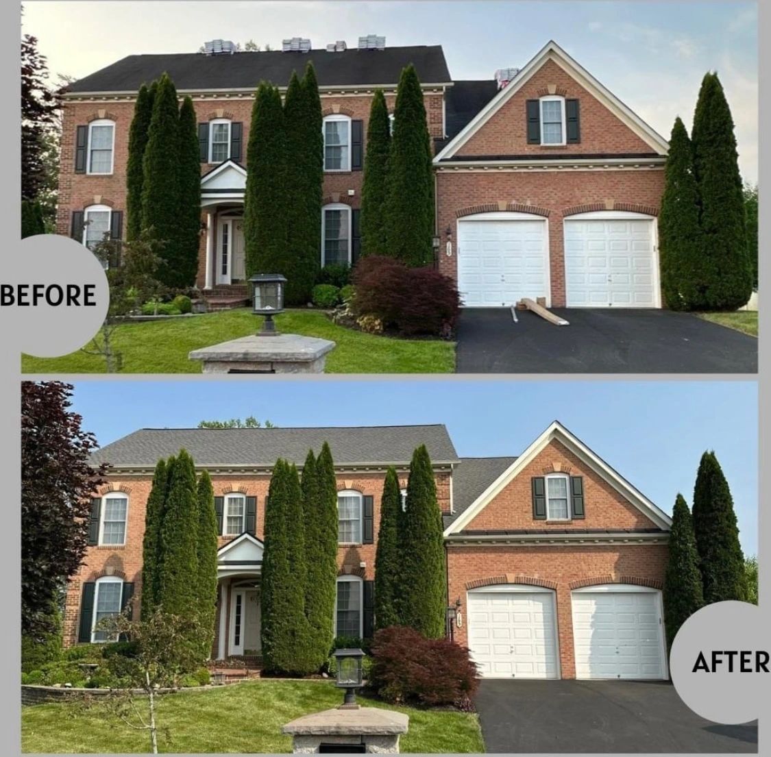A Before And After Picture Of A Brick House - Ravenna, Ohio - PRCA
