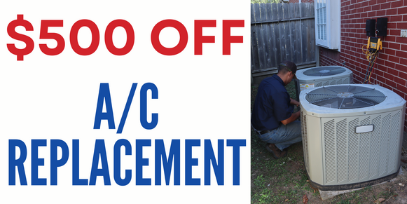 Advertisement for A/C replacement. 