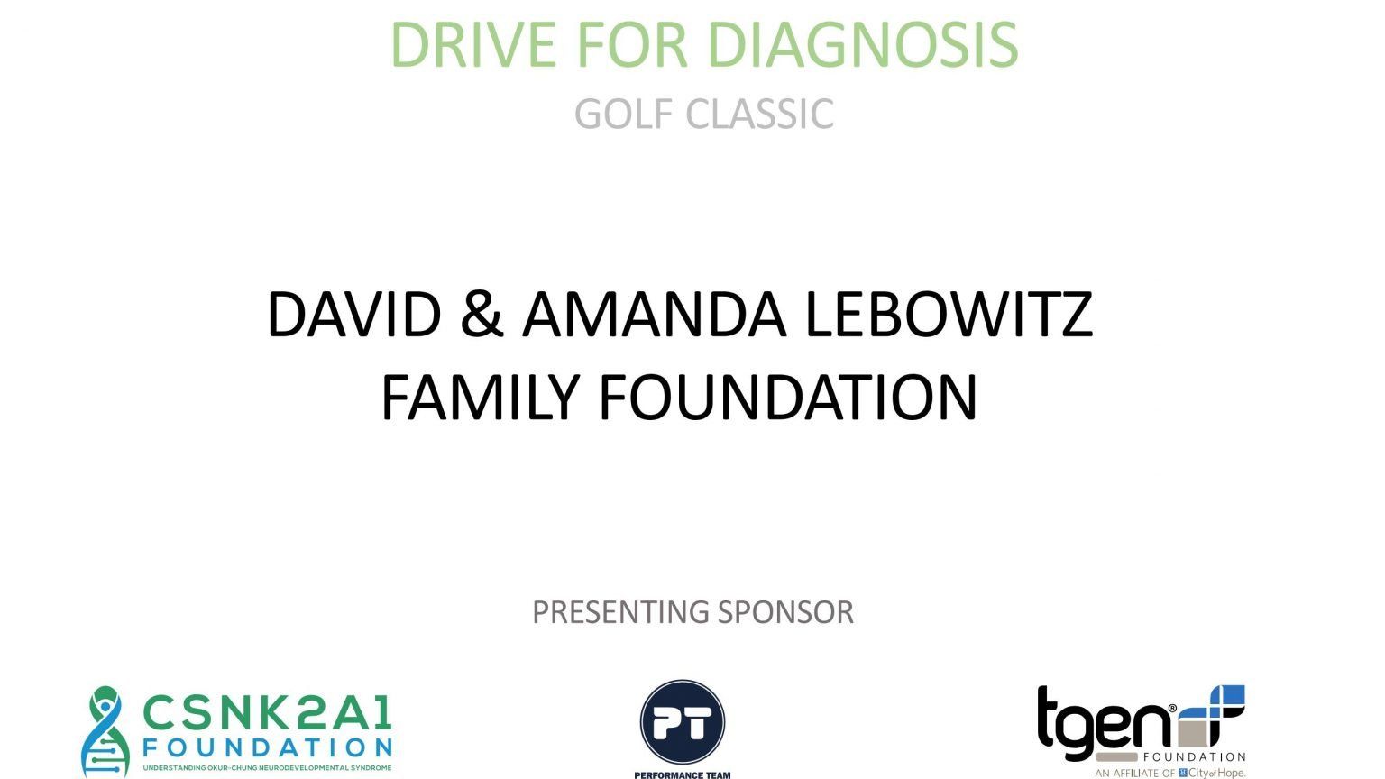 Presenting Sponsor - David & Amanda Lebowitz Family Foundation