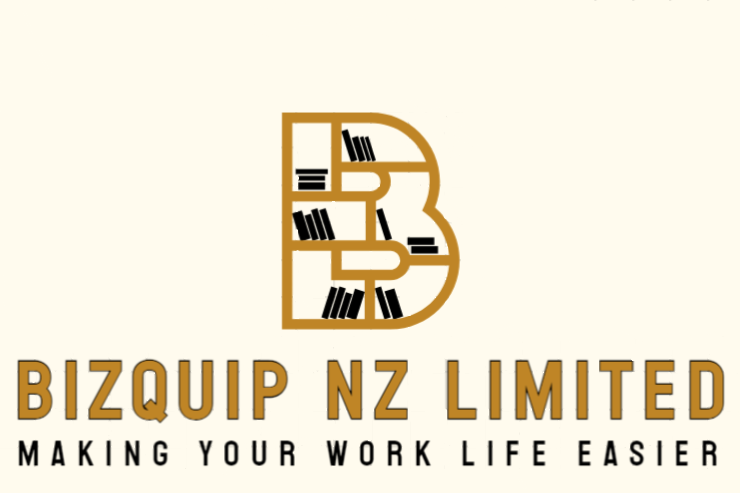 A logo for bizquip nz limited making your work life easier