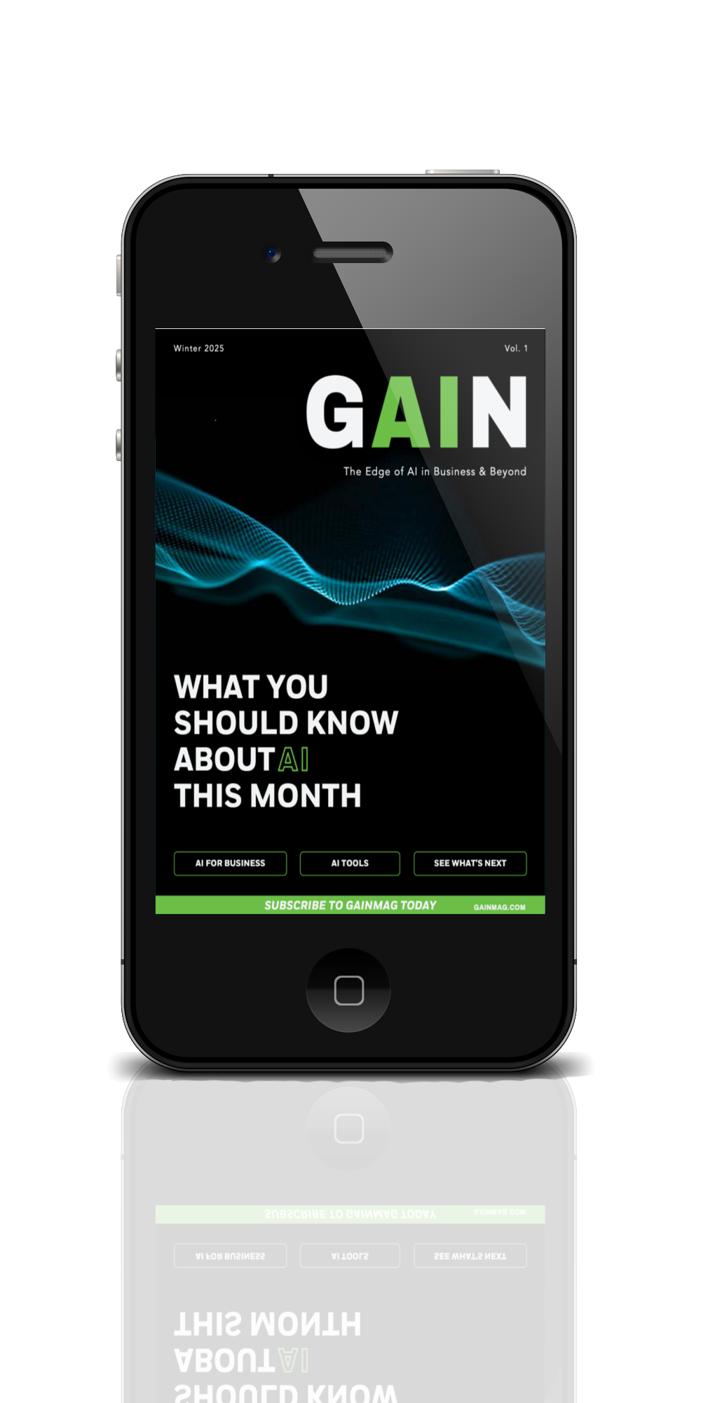 Magazine cover and digital displays with the title