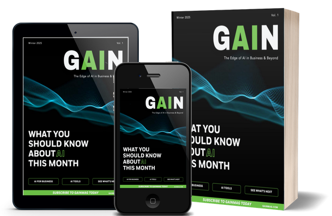 Magazine cover and digital displays with the title