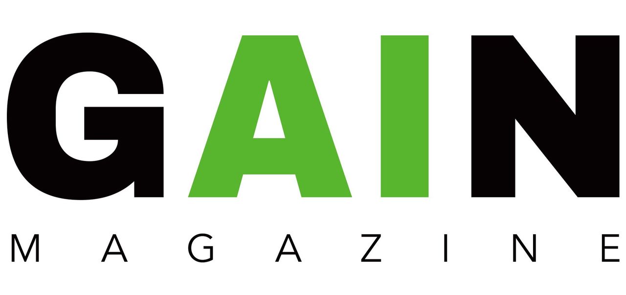 Logo for GAIN Magazine, with the word