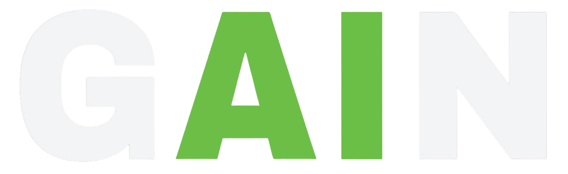 "GAIN MAGAZINE" logo with black "G" and "N" and green "AI". Below is "MAGAZINE" in black.