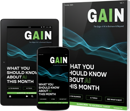 Robot touching a digital grid, head in profile; blue and white tones.