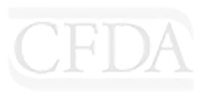CFDA logo: white letters on a light gray background.