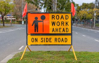Road Work Side On The Side Road — Diamond Traffic Designs In Alice Springs NT