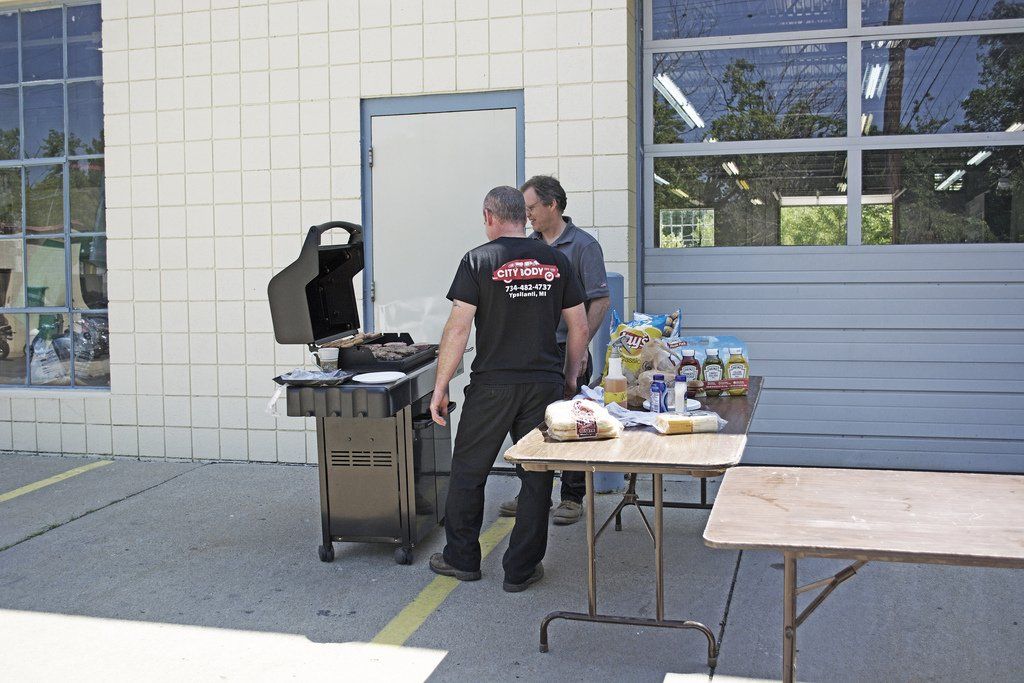 Staff Doing Barbeque Outside — Ypsilanti, MI — City Body, Inc.