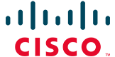 O logotipo da Cisco é vermelho e azul em um fundo branco.