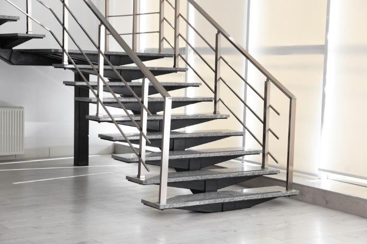 Safe and modern metal indoor staircase