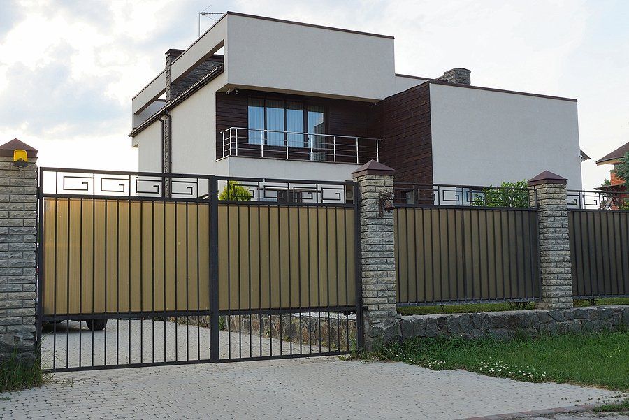 automatic driveway gate made of metal