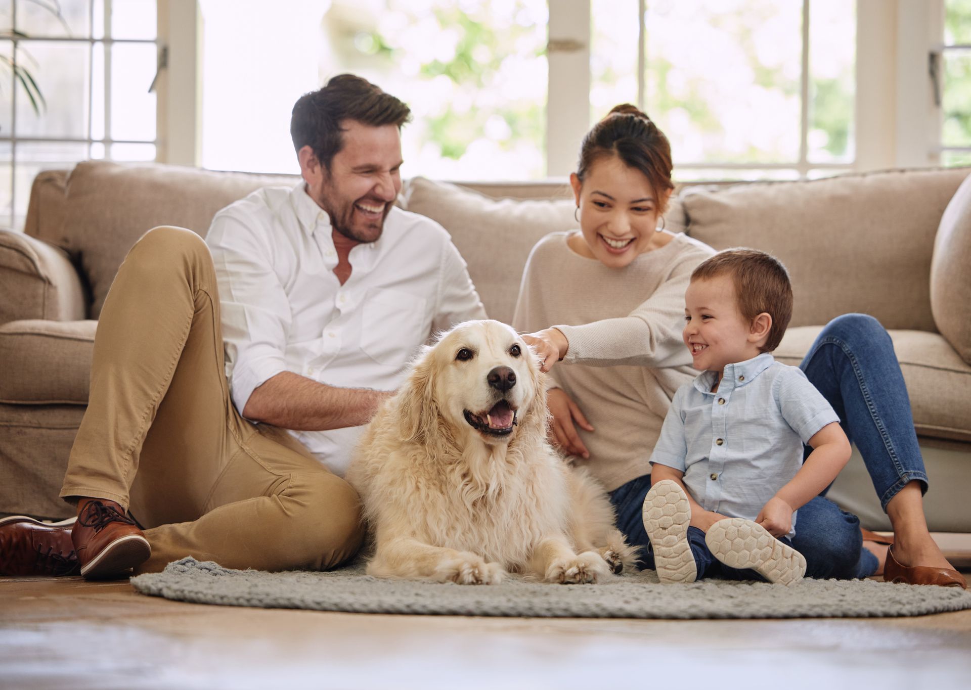 Family with dog