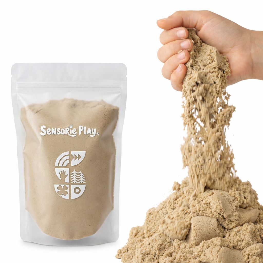 Kinetic sand for sensory play with soft texture for scooping and pouring