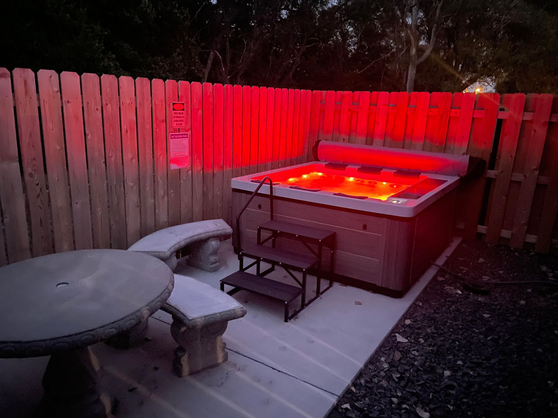 Hot Tub at cabin at Creek Side Resort.