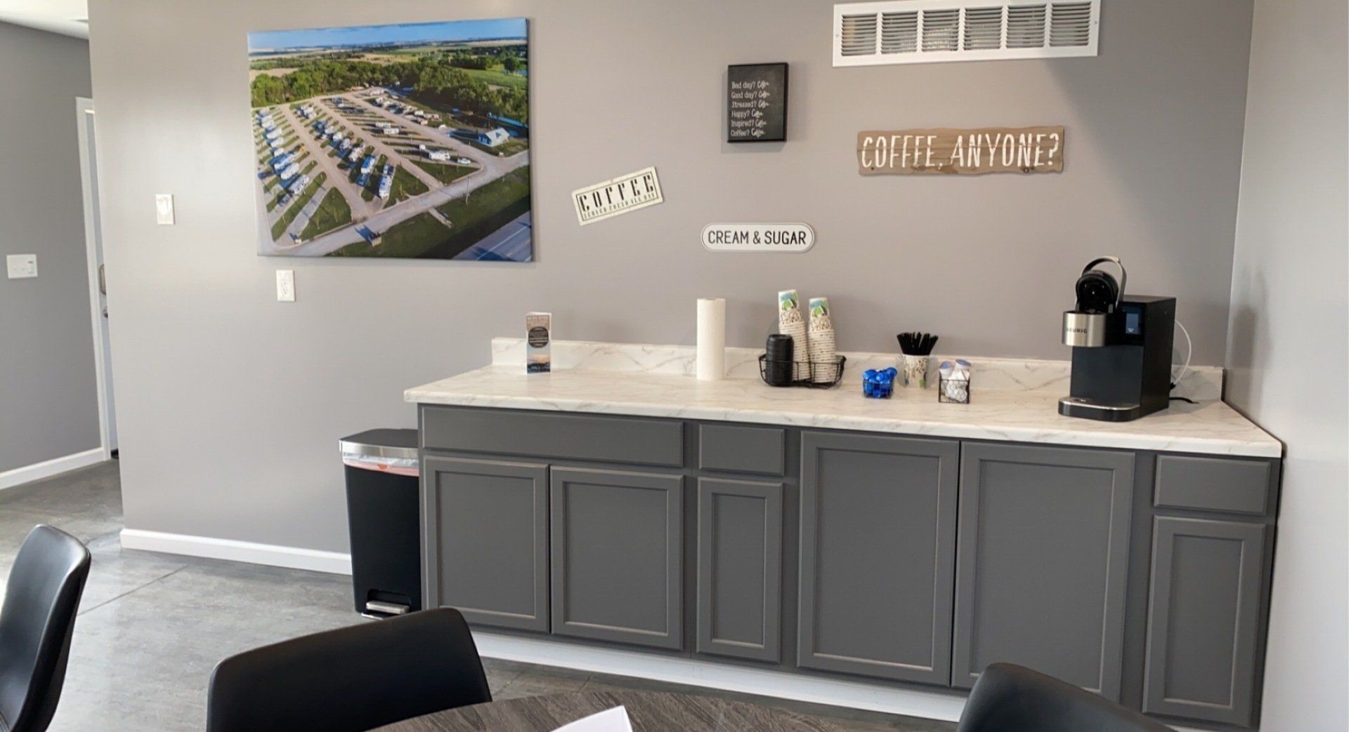 Creek Side Resort Common Area Coffee Station in Hays, KS