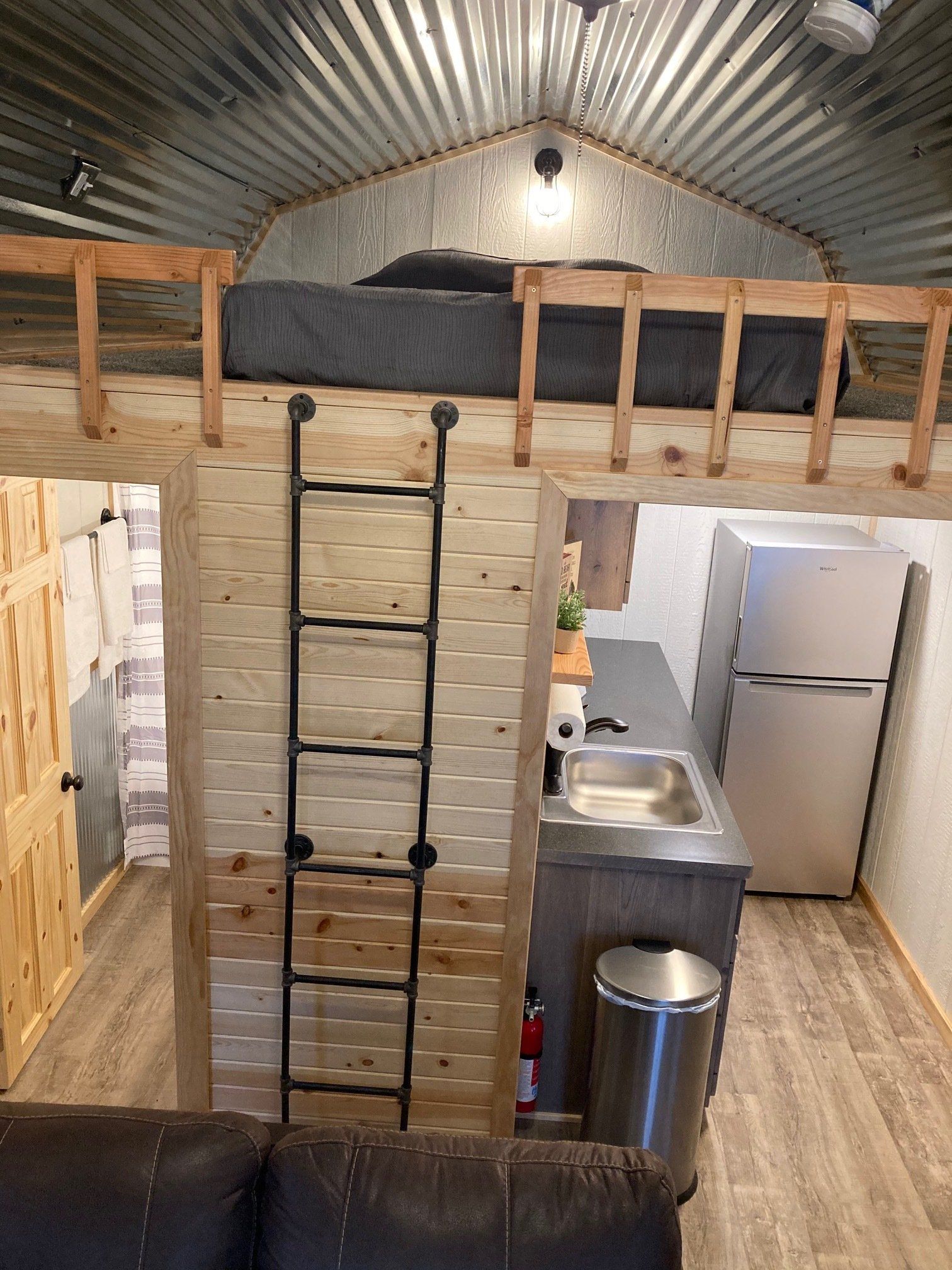 View of Kitchen and Bathroom of Luxury Lofted Cabins at Creek Side Resort