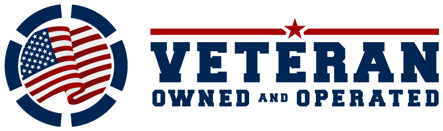 a logo that says veteran owned and operated