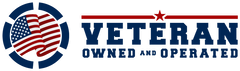 a logo that says veteran owned and operated