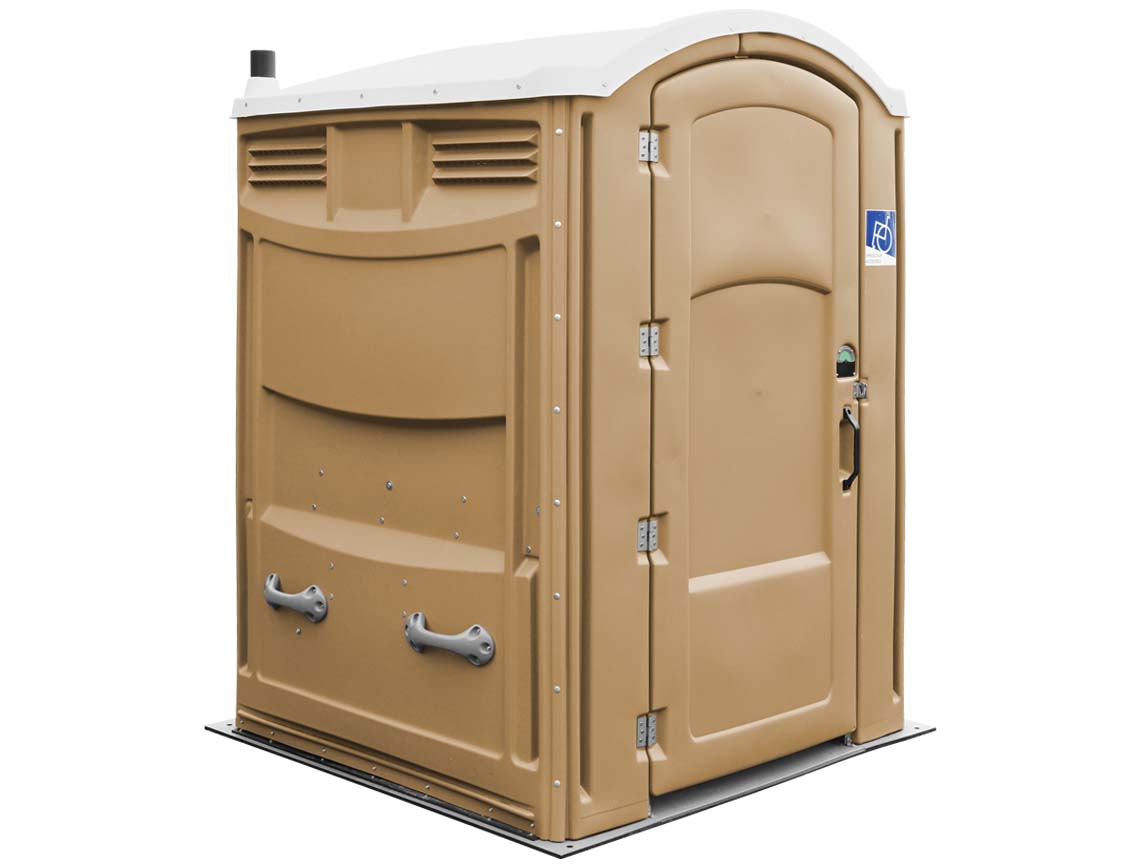 Portable restroom wheelchair accessible tan | Flagstaff, AZ | First Class Sanitation