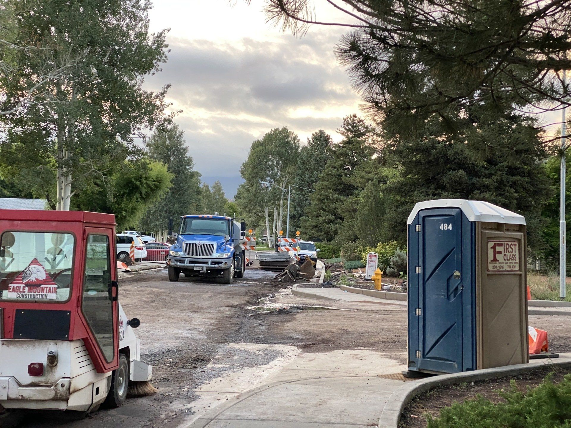 Portable restroom near a truck zoom | Flagstaff, AZ | First Class Sanitation