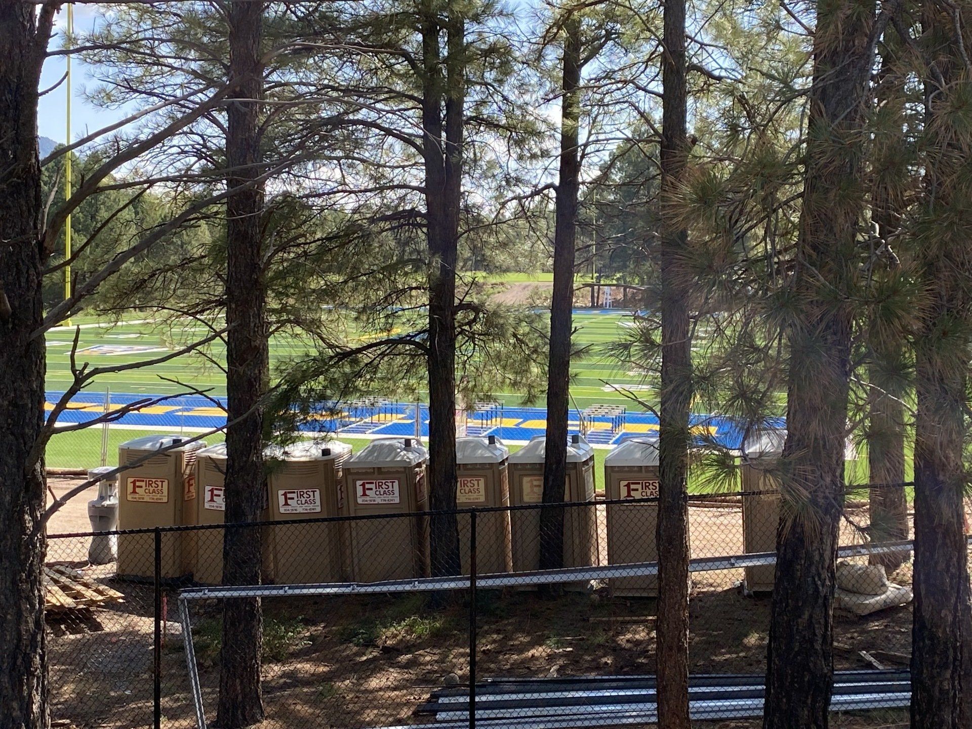 Portable restroom in track and field | Flagstaff, AZ | First Class Sanitation