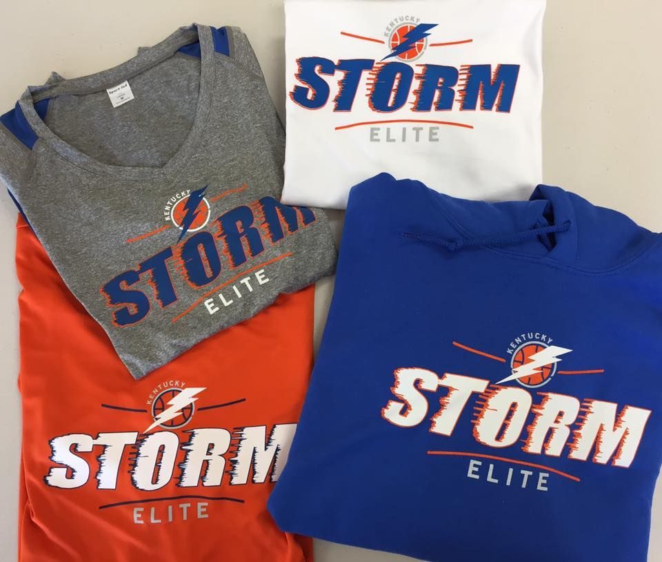 Four storm elite shirts are stacked on top of each other