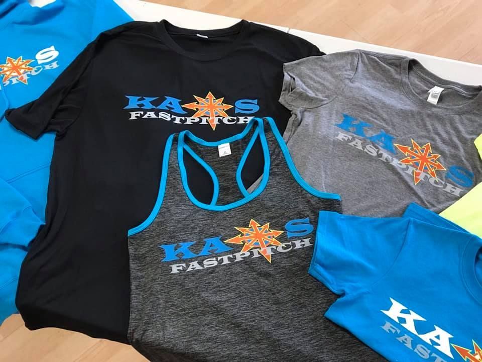 A t-shirt that says kas fastpitch on it