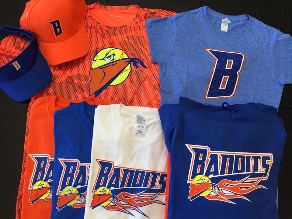 A bunch of shirts with the word bandits on them