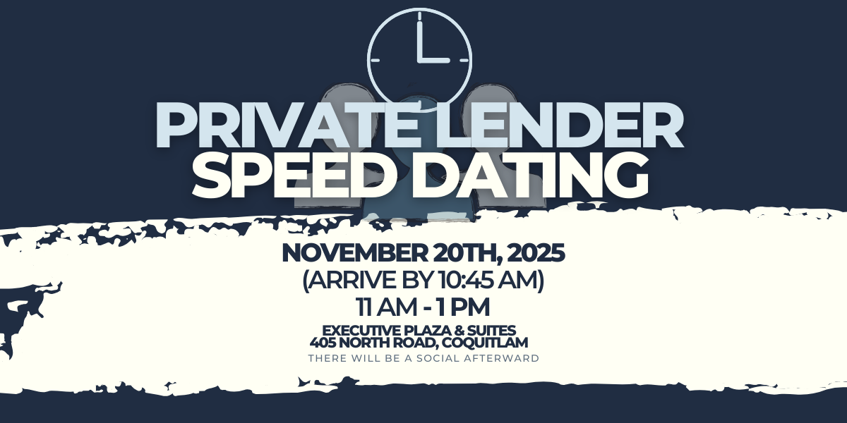 A poster for a private lender speed dating event
