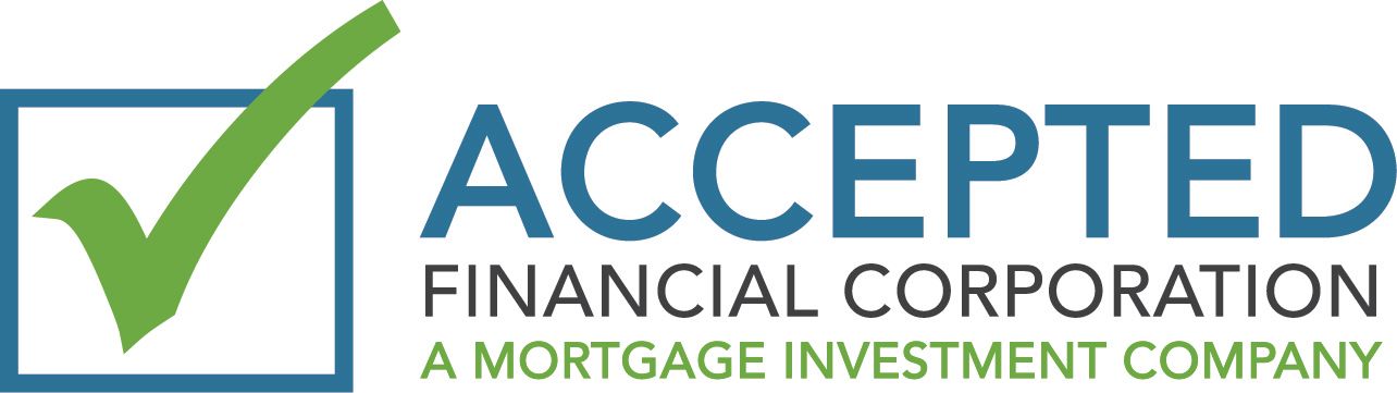 A logo for accepted financial corporation a mortgage investment company