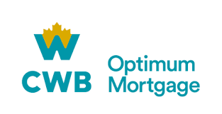 The logo for optimum mortgage has a maple leaf on it.