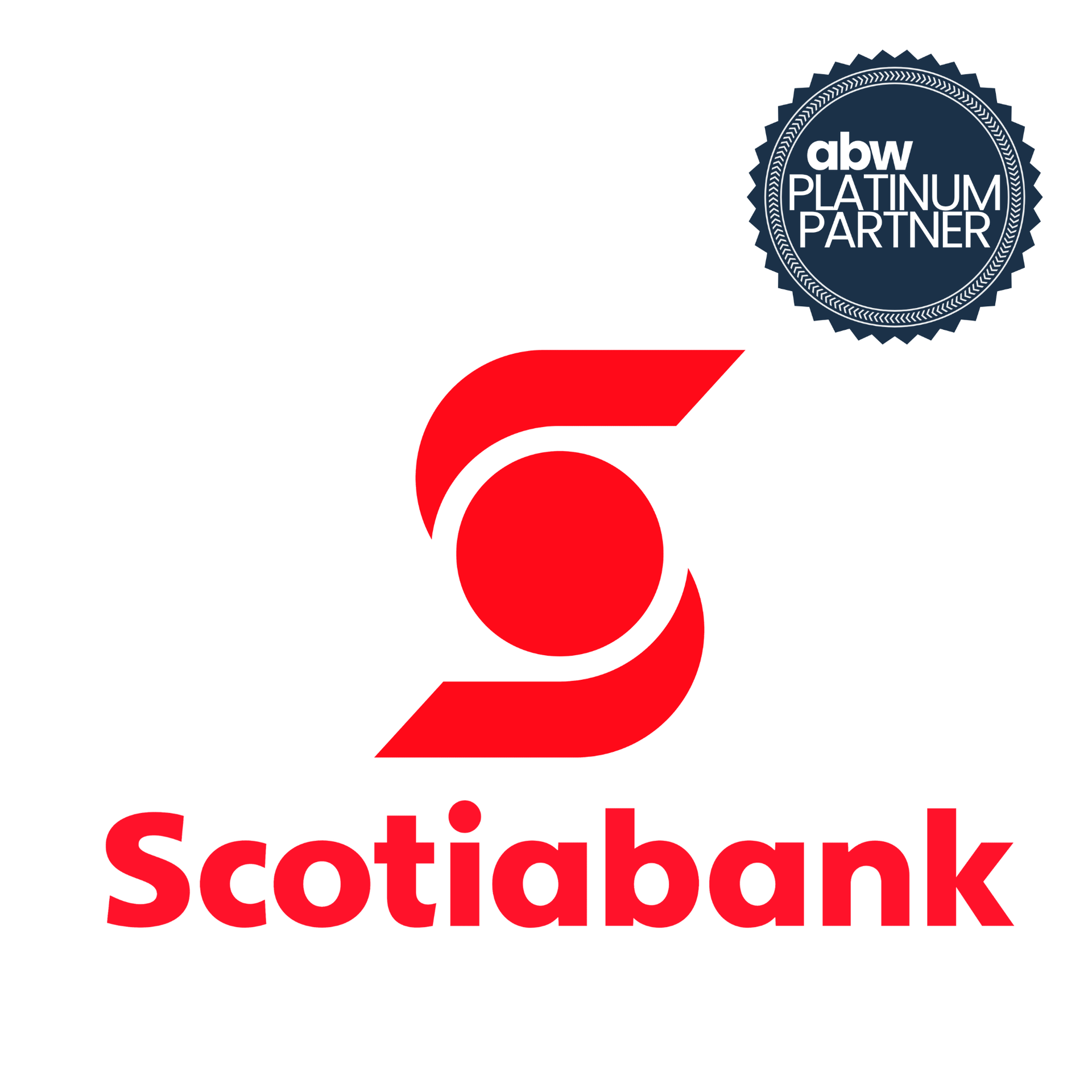 A close up of the scotiabank logo on a white background.