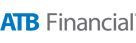 The atb financial logo is blue and white on a white background.
