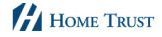 The home trust logo is a blue and white logo on a white background.