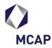 The logo for mcap is a hexagon with a diamond in the middle.