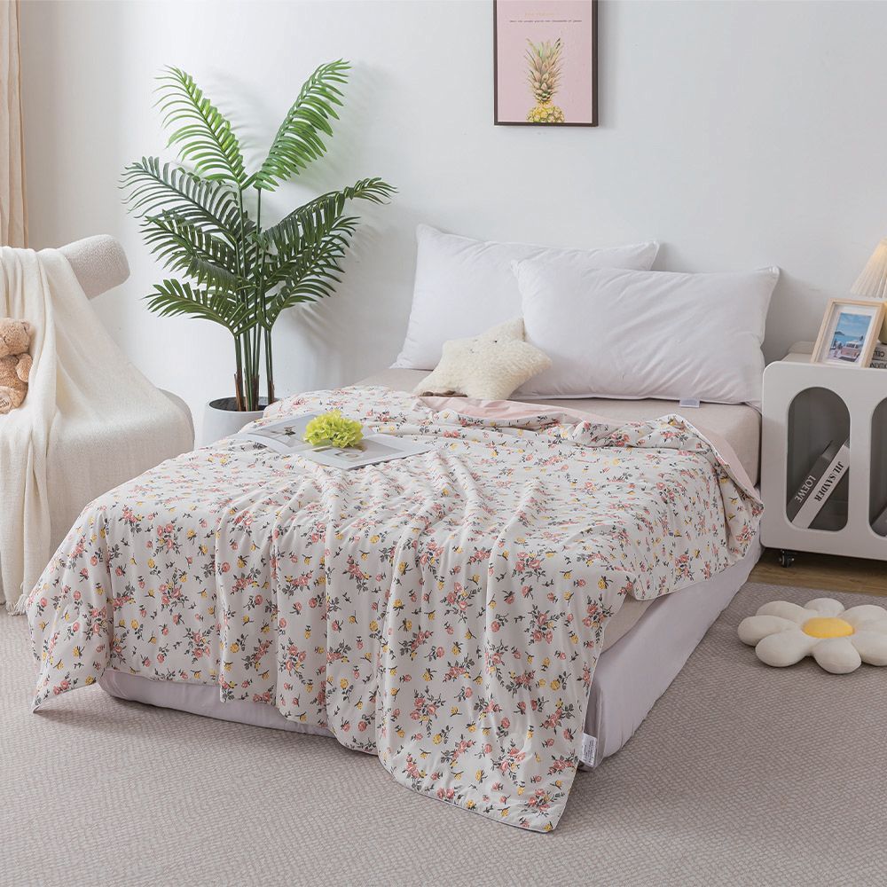 瞬間冰沁舒眠抱被 透氣呼吸 雙人涼被 緋紅花語