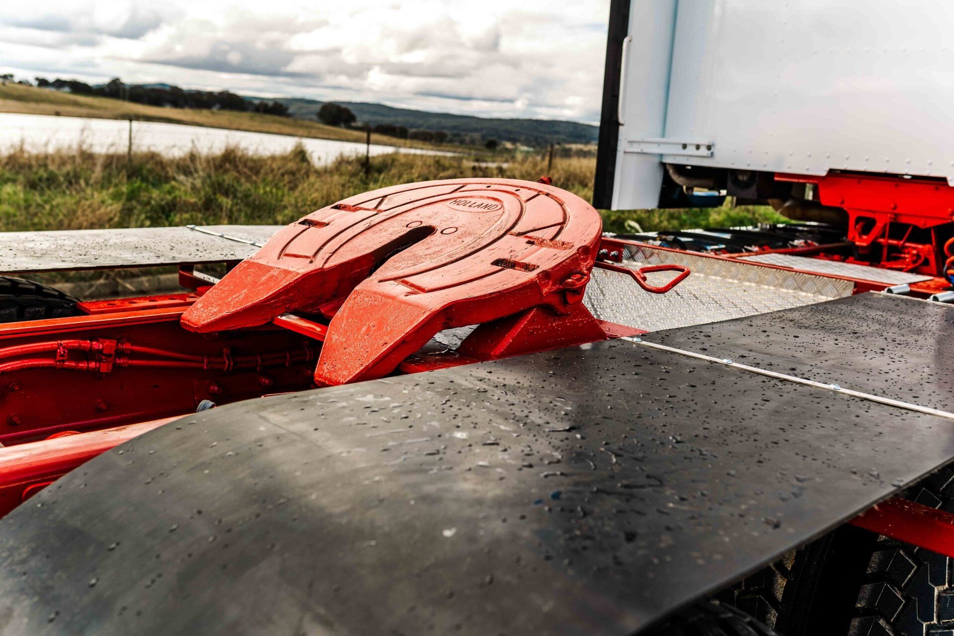 Kenworth truck, yard pulls, rear bumper installation, rubber mudguards, truck body accessories, truck accessories installation, cattle guards