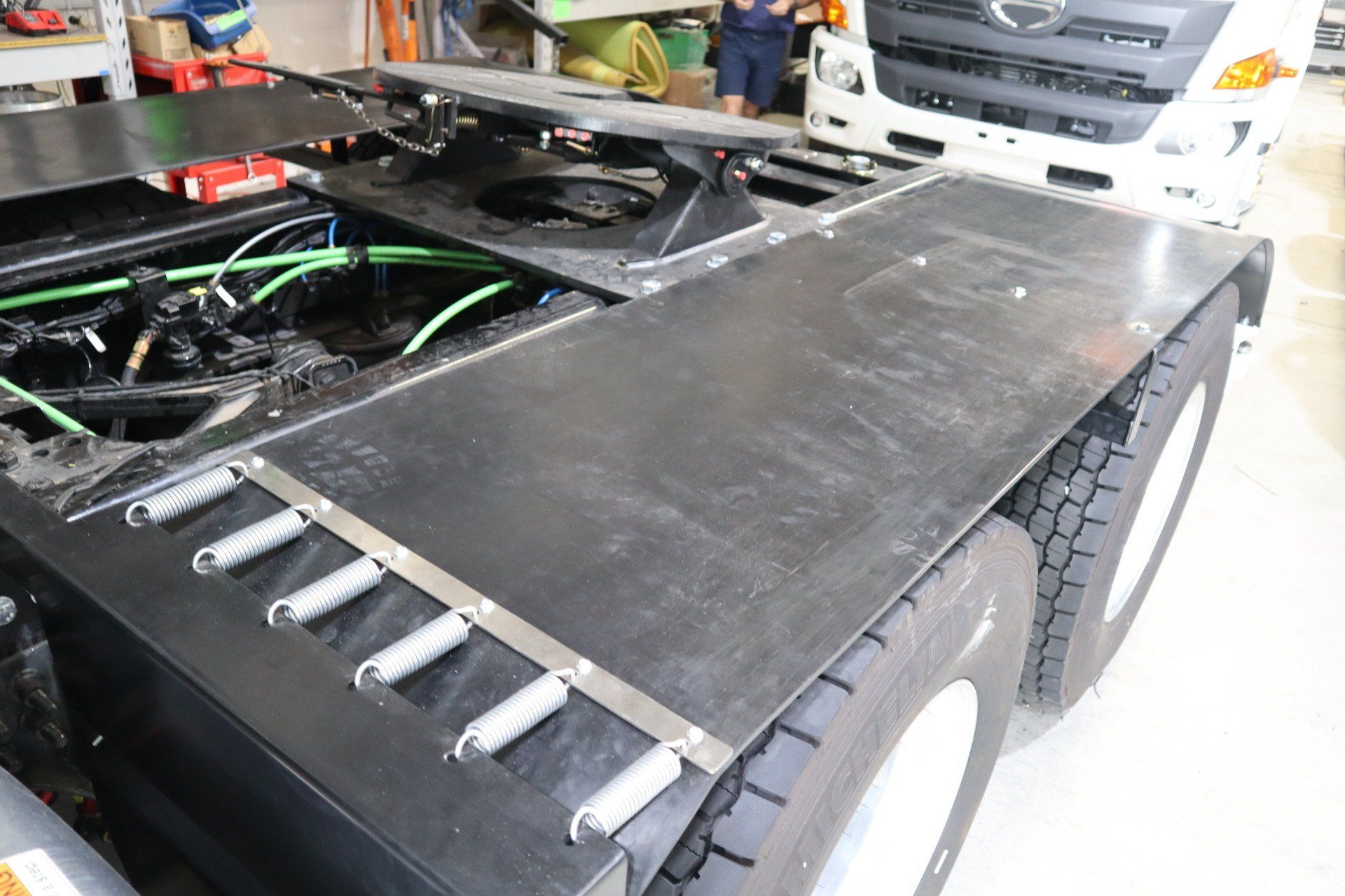 Kenworth truck, yard pulls, rear bumper installation, rubber mudguards, truck body accessories, truck accessories installation, light bars, custom trucks, truck parts