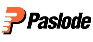 The Paslode logo featuring a stylized orange letter P on the left and the brand name in black text on the right.