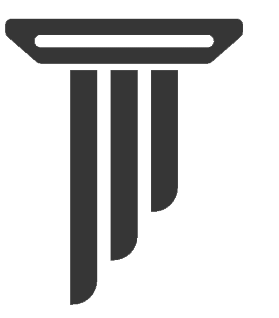 Gray stylized column with three vertical pillars and a horizontal top. Gray stylized column with three vertical pillars and a horizontal top.