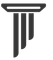 Gray stylized column with three vertical pillars and a horizontal top.