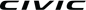 Logotipo do carro CIVIC em preto.