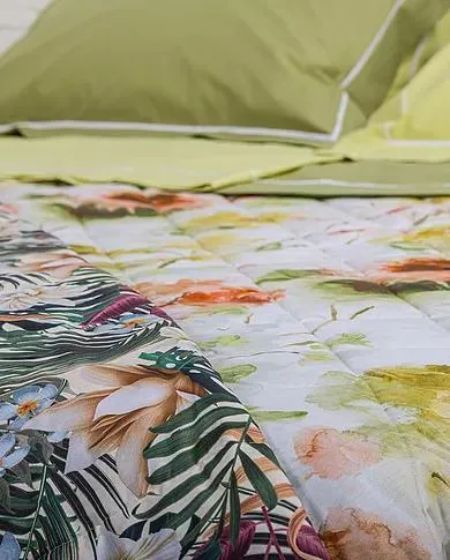 coordinato per il letto sulle tonalità del verde